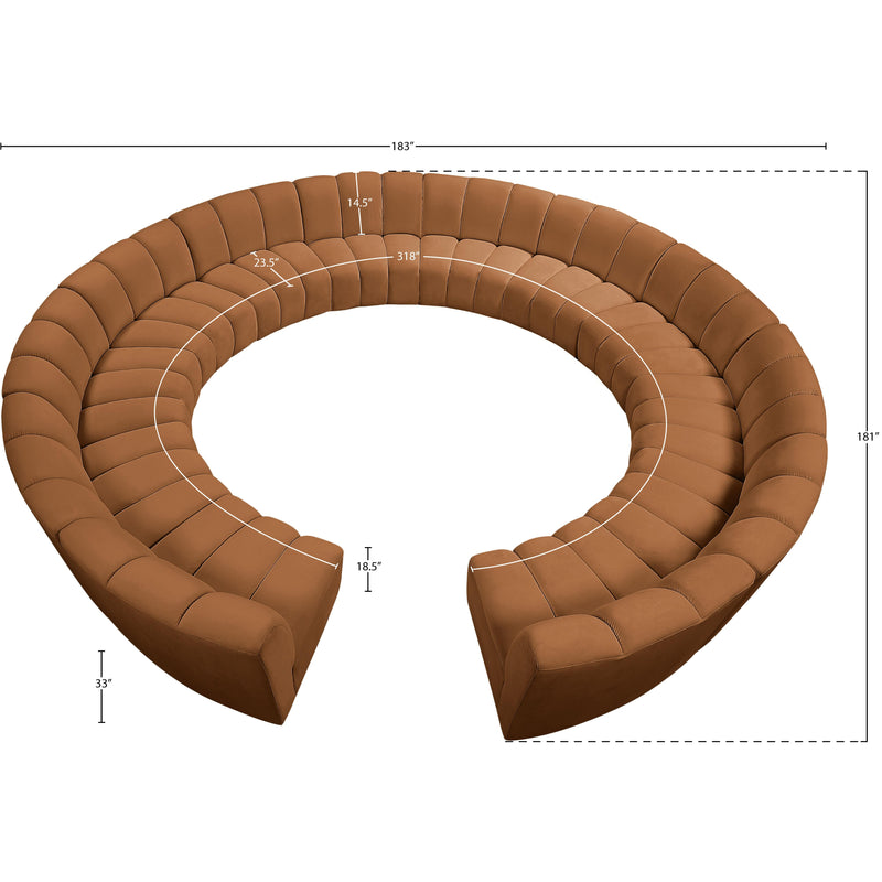 Meridian Infinity Saddle Velvet 12 pc Modular Sectional IMAGE 10