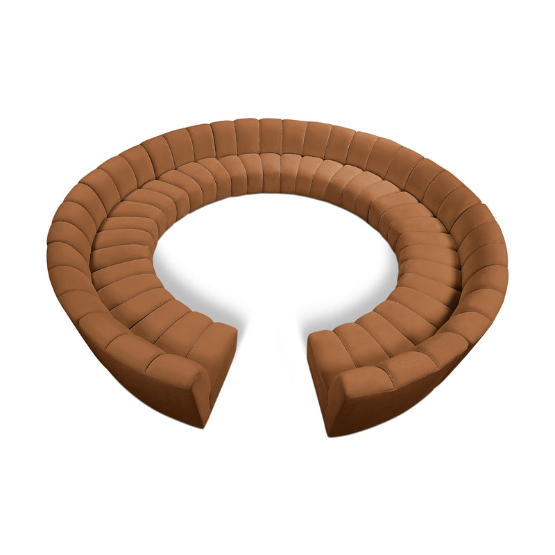 Meridian Infinity Saddle Velvet 12 pc Modular Sectional IMAGE 1