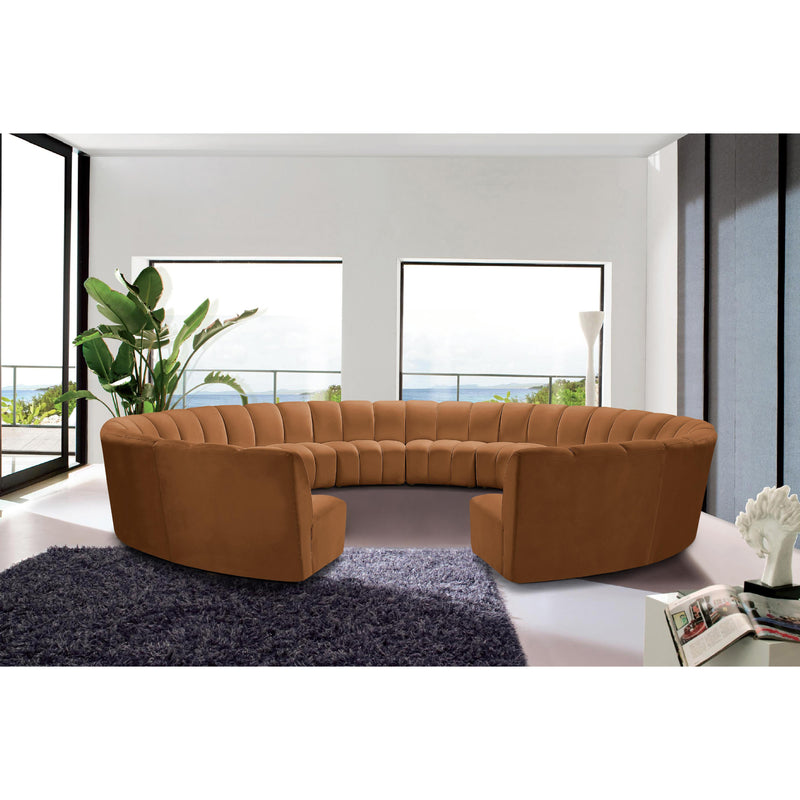 Meridian Infinity Saddle Velvet 12 pc Modular Sectional IMAGE 2