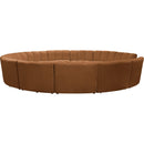 Meridian Infinity Saddle Velvet 12 pc Modular Sectional IMAGE 4
