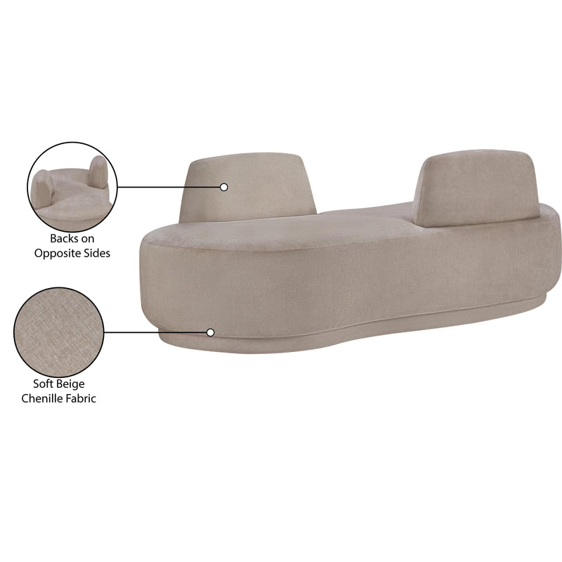 Meridian Argyle Beige Chenille Fabric Chaise/Loveseat IMAGE 14