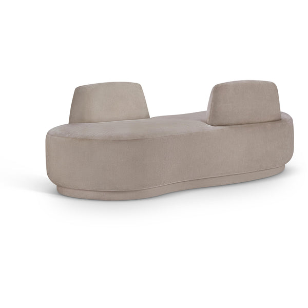 Meridian Argyle Beige Chenille Fabric Chaise/Loveseat IMAGE 1