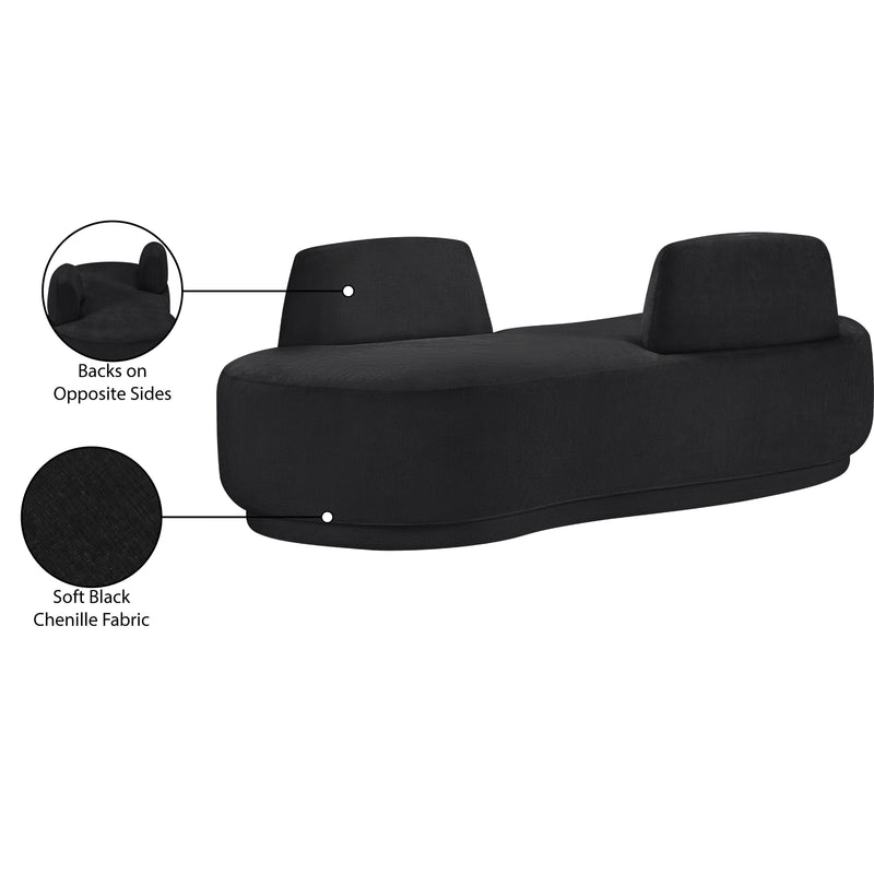 Meridian Argyle Black Chenille Fabric Chaise/Loveseat IMAGE 13