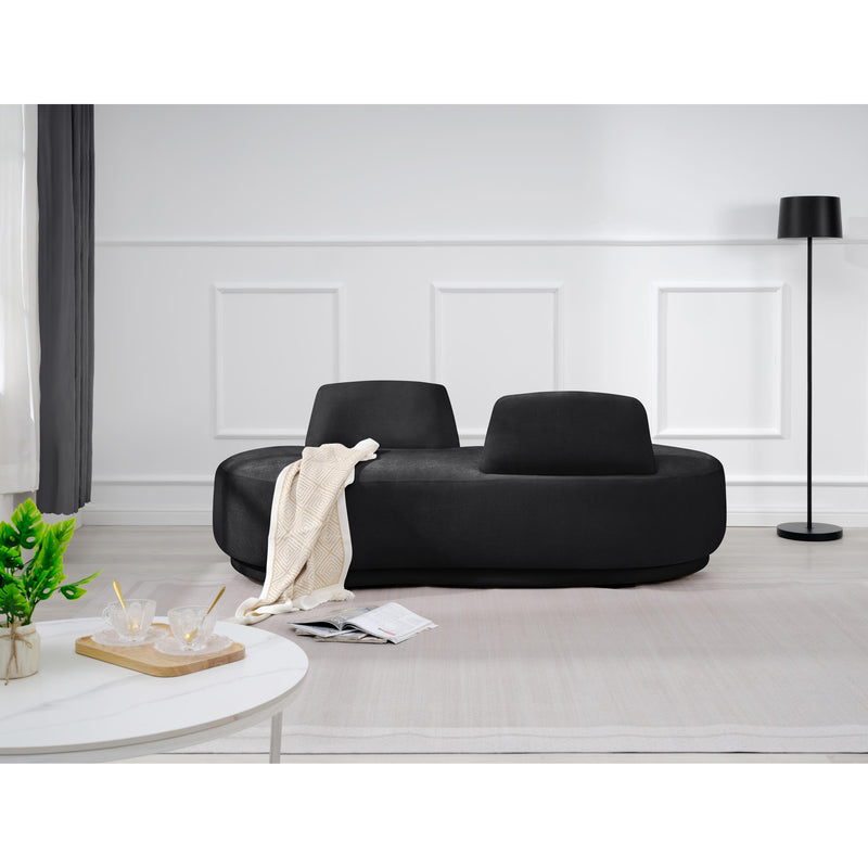 Meridian Argyle Black Chenille Fabric Chaise/Loveseat IMAGE 2