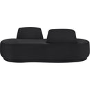 Meridian Argyle Black Chenille Fabric Chaise/Loveseat IMAGE 3