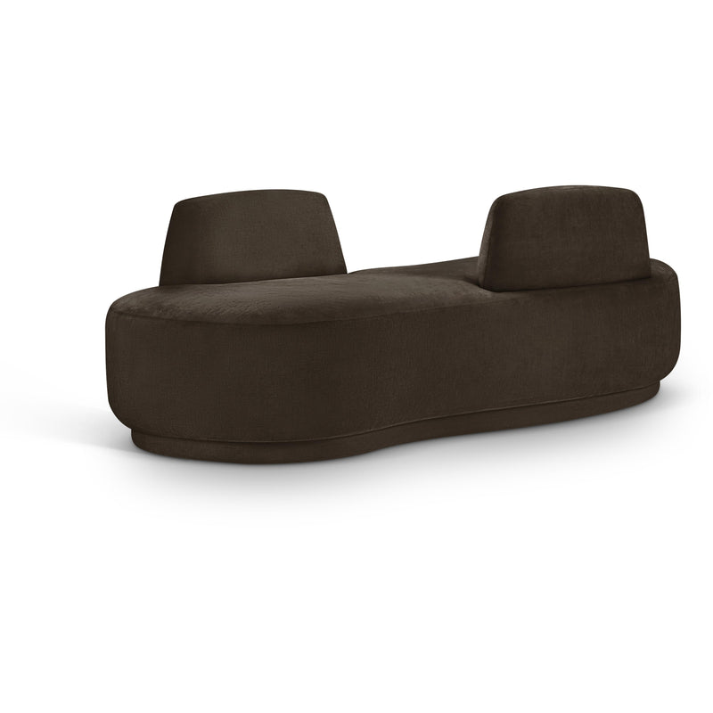 Meridian Argyle Brown Chenille Fabric Chaise/Loveseat IMAGE 1
