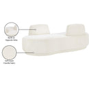 Meridian Argyle Cream Chenille Fabric Chaise/Loveseat IMAGE 14