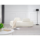 Meridian Argyle Cream Chenille Fabric Chaise/Loveseat IMAGE 2