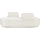 Meridian Argyle Cream Chenille Fabric Chaise/Loveseat IMAGE 3