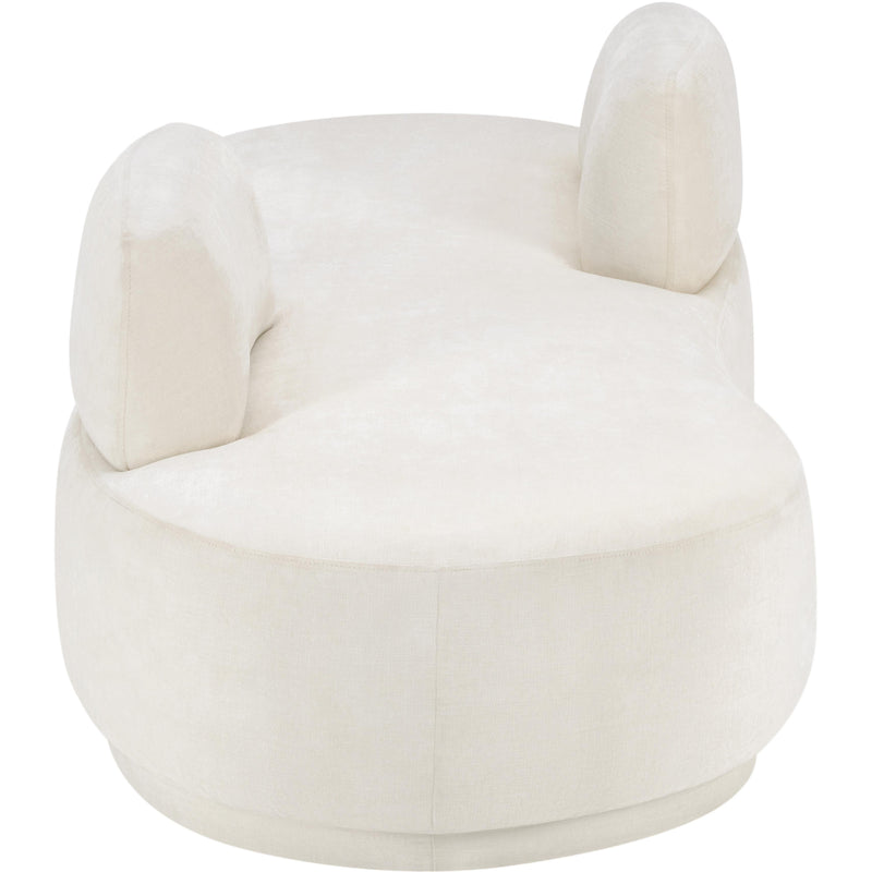 Meridian Argyle Cream Chenille Fabric Chaise/Loveseat IMAGE 4