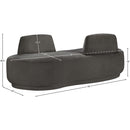 Meridian Argyle Grey Chenille Fabric Chaise/Loveseat IMAGE 13