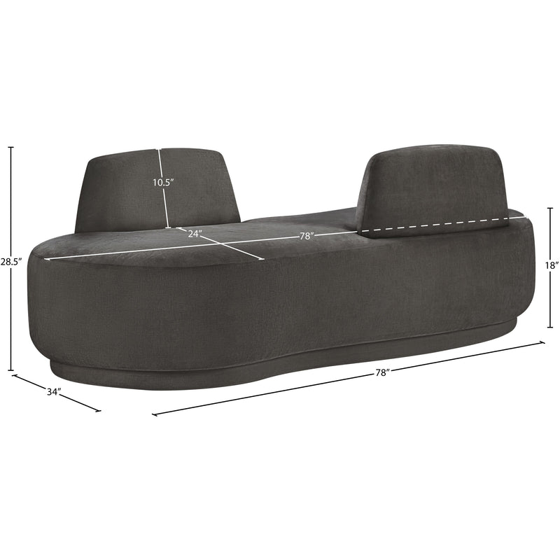 Meridian Argyle Grey Chenille Fabric Chaise/Loveseat IMAGE 13