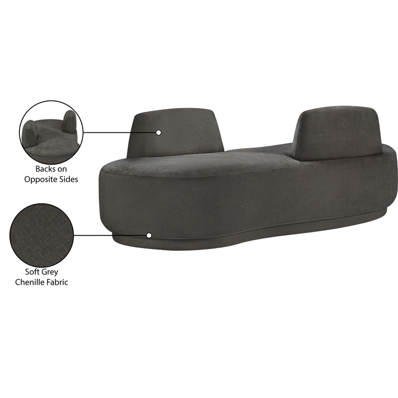 Meridian Argyle Grey Chenille Fabric Chaise/Loveseat IMAGE 14