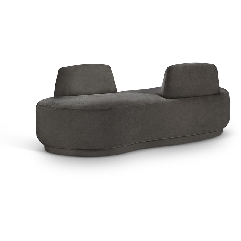 Meridian Argyle Grey Chenille Fabric Chaise/Loveseat IMAGE 1