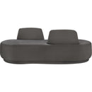 Meridian Argyle Grey Chenille Fabric Chaise/Loveseat IMAGE 3