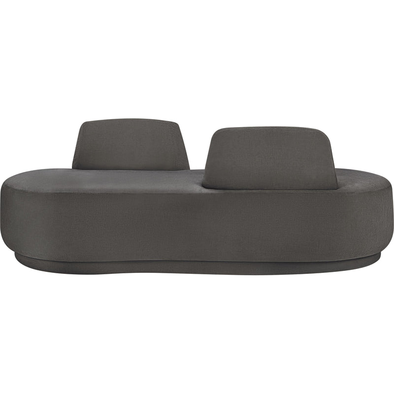 Meridian Argyle Grey Chenille Fabric Chaise/Loveseat IMAGE 3