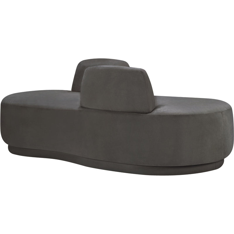 Meridian Argyle Grey Chenille Fabric Chaise/Loveseat IMAGE 5