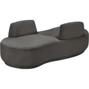 Meridian Argyle Grey Chenille Fabric Chaise/Loveseat IMAGE 6