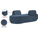Meridian Argyle Light Blue Chenille Fabric Chaise/Loveseat IMAGE 14