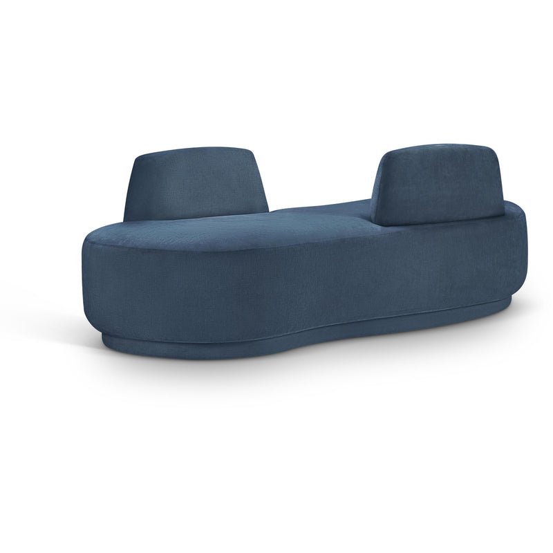 Meridian Argyle Light Blue Chenille Fabric Chaise/Loveseat IMAGE 1