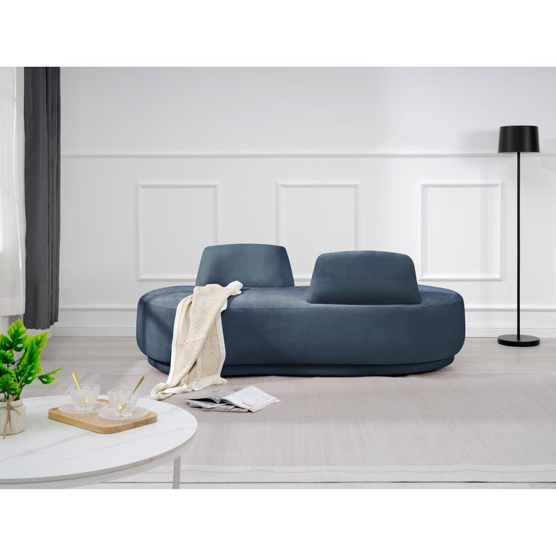 Meridian Argyle Light Blue Chenille Fabric Chaise/Loveseat IMAGE 2