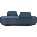 Meridian Argyle Light Blue Chenille Fabric Chaise/Loveseat IMAGE 3