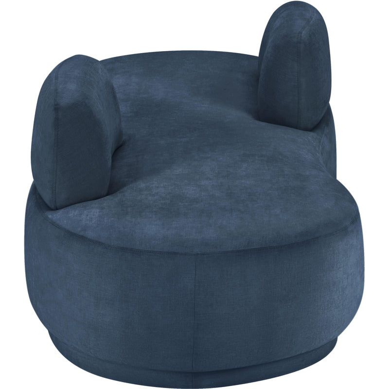 Meridian Argyle Light Blue Chenille Fabric Chaise/Loveseat IMAGE 4