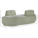Meridian Argyle Mint Chenille Fabric Chaise/Loveseat IMAGE 13