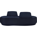 Meridian Argyle Navy Chenille Fabric Chaise/Loveseat IMAGE 3