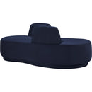 Meridian Argyle Navy Chenille Fabric Chaise/Loveseat IMAGE 5