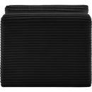 Meridian Shaggy Black Corduroy Performance Fabric Armless Chair IMAGE 5