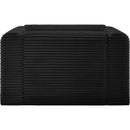 Meridian Shaggy Black Corduroy Performance Fabric Arm Chair IMAGE 5