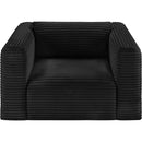 Meridian Shaggy Black Corduroy Performance Fabric Arm Chair IMAGE 6