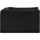 Meridian Shaggy Black Corduroy Performance Fabric Chaise IMAGE 4