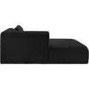 Meridian Shaggy Black Corduroy Performance Fabric Chaise IMAGE 5