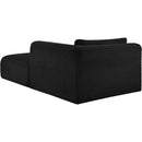 Meridian Shaggy Black Corduroy Performance Fabric Chaise IMAGE 7