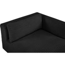 Meridian Shaggy Black Corduroy Performance Fabric Chaise IMAGE 8