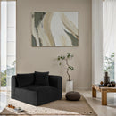 Meridian Shaggy Black Corduroy Performance Fabric Corner Chair IMAGE 2