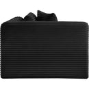 Meridian Shaggy Black Corduroy Performance Fabric Corner Chair IMAGE 5