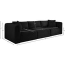 Meridian Shaggy Black Corduroy Performance Fabric Modular Sofa IMAGE 11