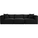 Meridian Shaggy Black Corduroy Performance Fabric Modular Sofa IMAGE 3
