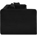 Meridian Shaggy Black Corduroy Performance Fabric Modular Sofa IMAGE 4