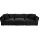 Meridian Shaggy Black Corduroy Performance Fabric Modular Sofa IMAGE 6