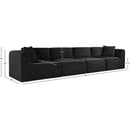Meridian Shaggy Black Corduroy Performance Fabric Modular Sofa IMAGE 11