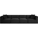 Meridian Shaggy Black Corduroy Performance Fabric Modular Sofa IMAGE 3
