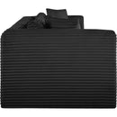 Meridian Shaggy Black Corduroy Performance Fabric Modular Sofa IMAGE 4