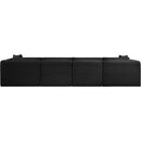 Meridian Shaggy Black Corduroy Performance Fabric Modular Sofa IMAGE 5