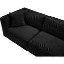 Meridian Shaggy Black Corduroy Performance Fabric Modular Sofa IMAGE 9