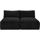 Meridian Shaggy Black Corduroy Performance Fabric Modular Sofa IMAGE 3