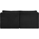 Meridian Shaggy Black Corduroy Performance Fabric Modular Sofa IMAGE 5